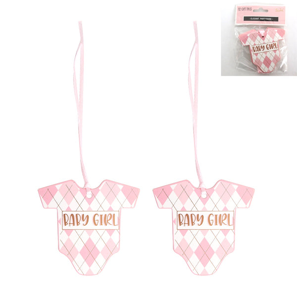 *12 Baby Girl Tags